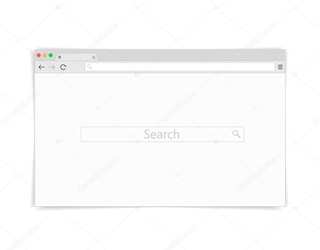 Simple browser window on white background vector.