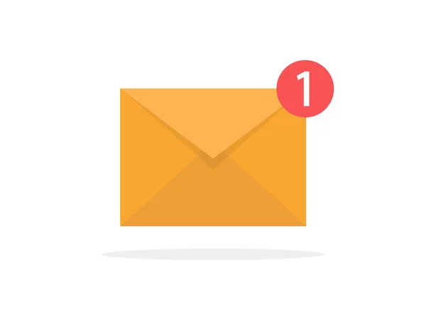 Carta envelope branco com contra-notificação, conceito de mensagem de e-mail de entrada, serviço de entrega de correio, anúncio boletim informativo design de ilustração vetorial moderno plana isolado . — Vetor de Stock