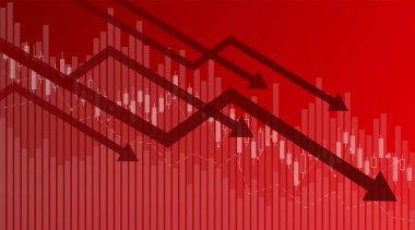 Kriz. Grafikler ve şablonlar. İş bilgisi bilgileri. İstatistik ve veri, iflas, mali kriz, para kaybı, düşüş oku, ekonomi azalması. Finansal tablo. Vektör illüstrasyonu.