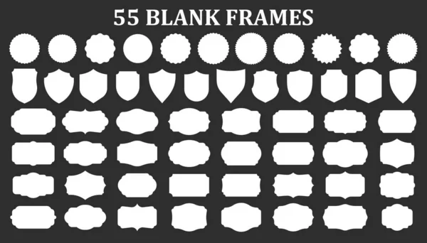 Большой Набор Винтажных Пустых Рам Винтажные Этикетки Мега Коллекция Наклейка — стоковый вектор