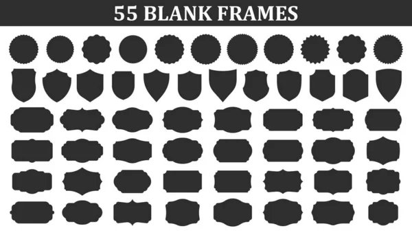 一套大的老式空白框.古董品牌的大型收藏品。更贴心复古徽章元素。矢量说明. — 图库矢量图片