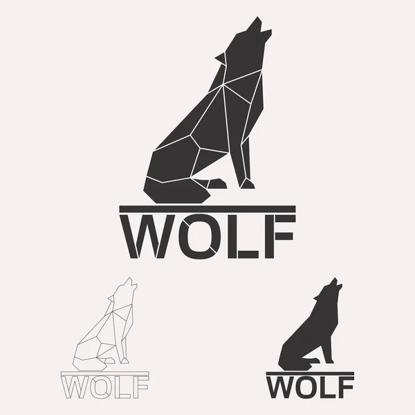 Poligonal wolf logo koymak — Stok Vektör