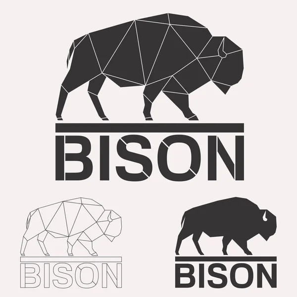 Bison logo zestaw Grafika Wektorowa
