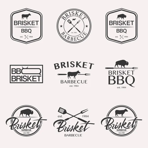 Set logo barbecue — Vettoriale Stock