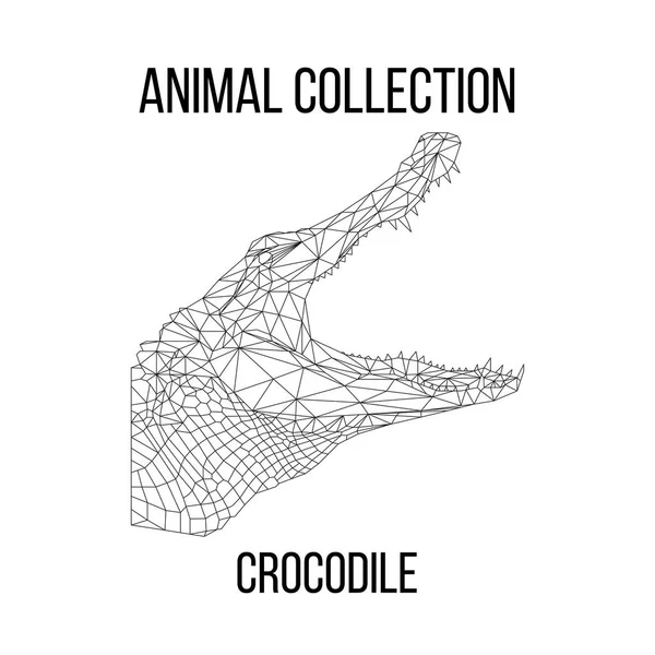 Geometriska krokodil huvud — Stock vektor