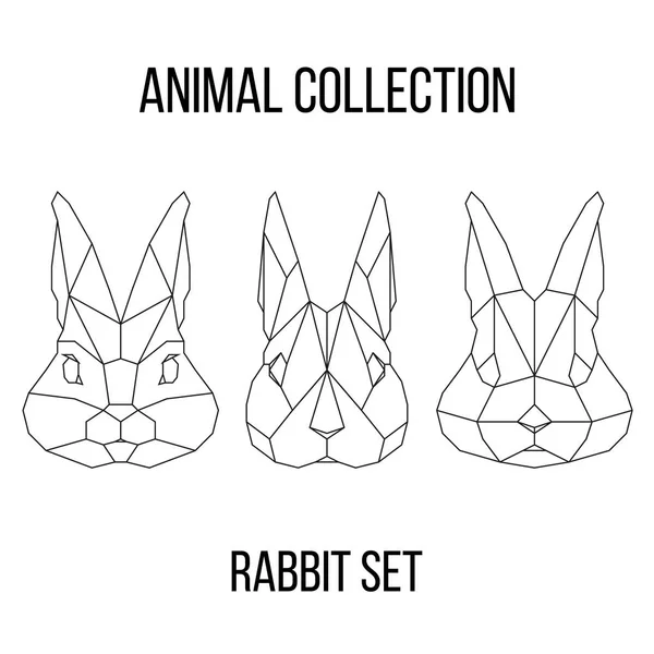 Геометричні кролик набір Стокова Ілюстрація