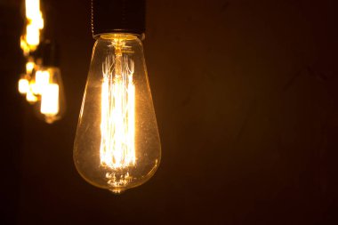 Ampul arka plan armut elektrik elektrik lambası Brown parlaklık ışık