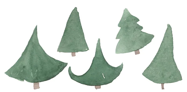 Suluboya Noel ağaçları