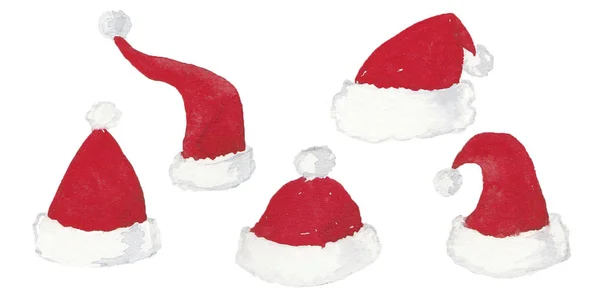 Akvarell karácsonyi kalapok Jogdíjmentes Stock Képek