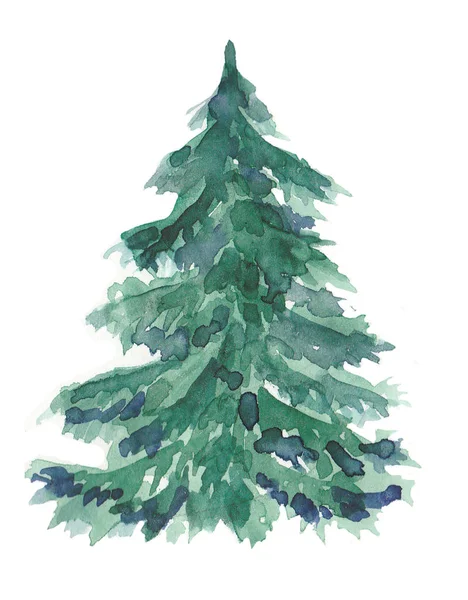 Sulu Boya Noel ağacı