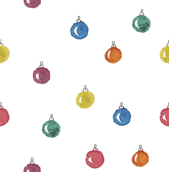 Bolas de Natal aquarela — Fotografia de Stock