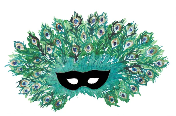 Venetiaanse peacock masker — Stockfoto