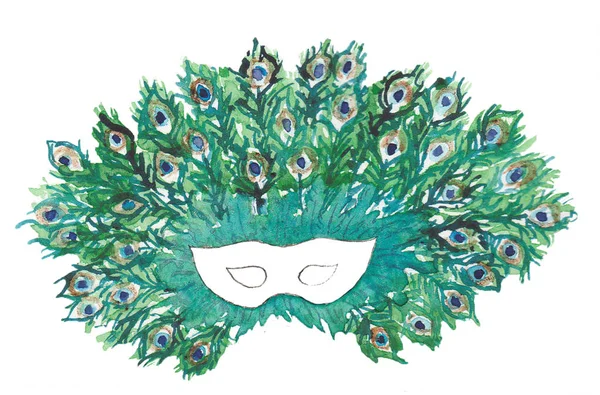 Venetiaanse peacock masker — Stockfoto