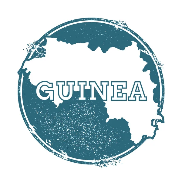 Grunge tampon caoutchouc avec le nom et la carte de Guinée, illustration vectorielle . — Image vectorielle