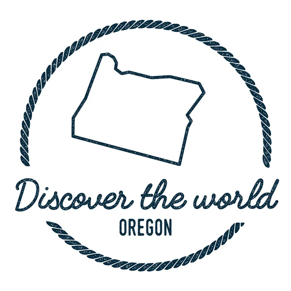 Oregon kaart overzicht. Vintage Ontdek de wereld rubber stempel met Oregon kaart. — Stockvector