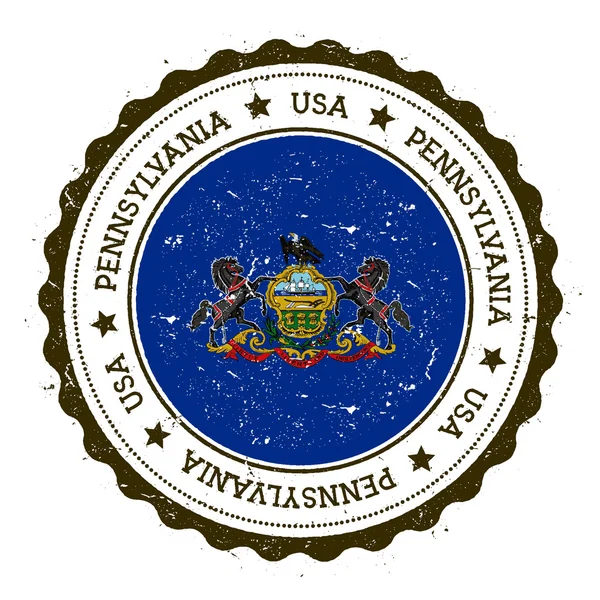 Pennsylvania flag badge. — Stock Vector