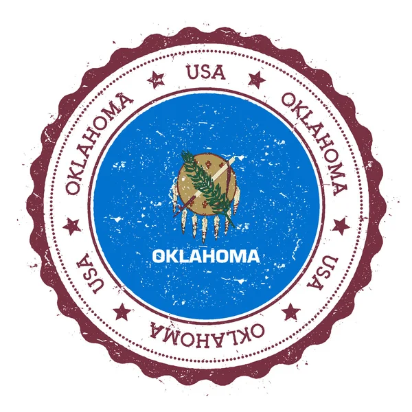 Vlag van Oklahoma badge. — Stockvector