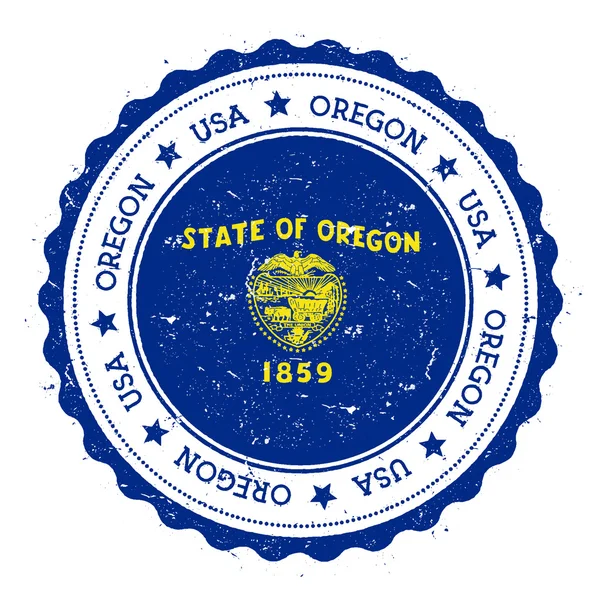Distintivo bandiera dell'Oregon . — Vettoriale Stock