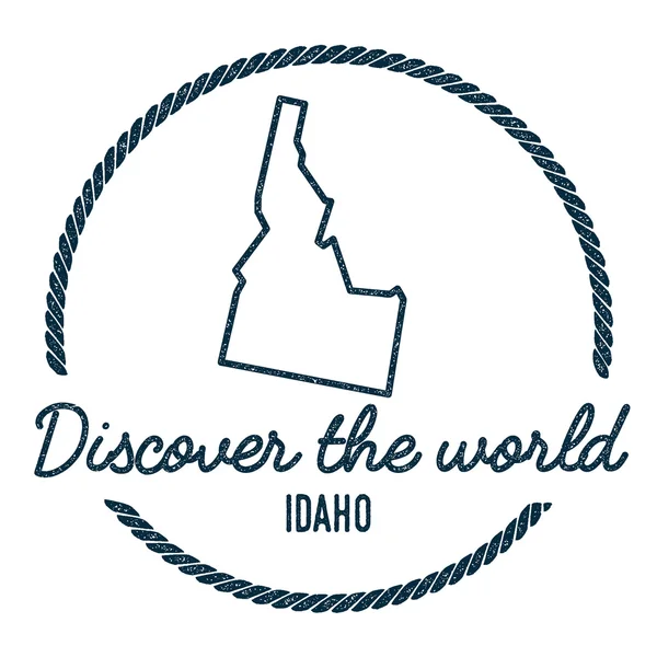 Idaho kaart overzicht. Vintage Ontdek de wereld rubber stempel met Idaho kaart. — Stockvector