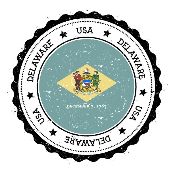 Badge drapeau Delaware . — Image vectorielle