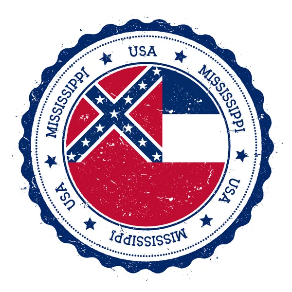 Mississippi vlag badge. — Stockvector