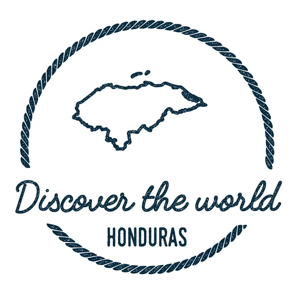 Mapa de Honduras Esquema. Vintage Descubre el Sello Mundial de Caucho con Mapa de Honduras . — Vector de stock