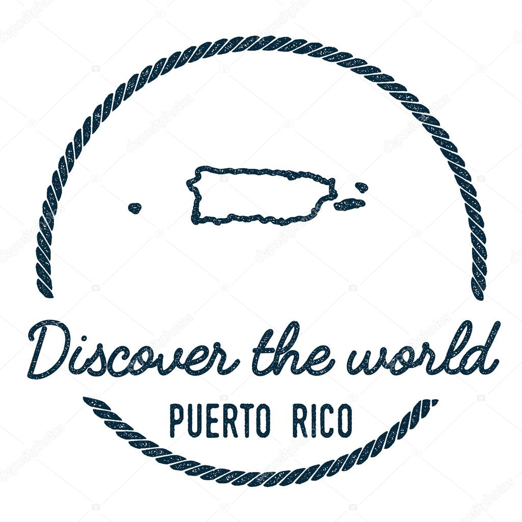 Puerto Rico Map Outline Vintage Discover The World Rubber Stamp With Puerto Rico Map Stock Vector Royalty Free Vector Image By C Begin Again