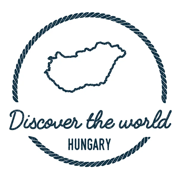 Угорщина карту структури. Вінтаж відкрийте для себе світ штампом з картою Угорщини. — стоковий вектор