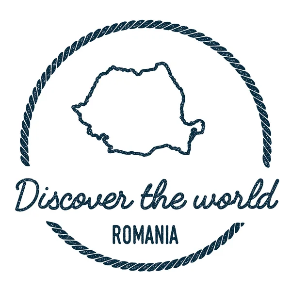 Мапа Румунії структури. Вінтаж відкрийте для себе світ штампом з карту Румунії. — стоковий вектор