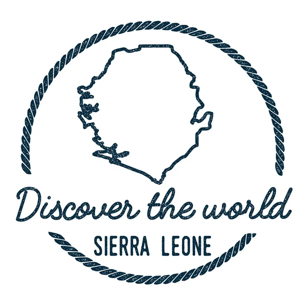 Sierra Leona Mapa Esquema. Vintage Descubre el Sello Mundial de Caucho con Mapa de Sierra Leona . — Vector de stock