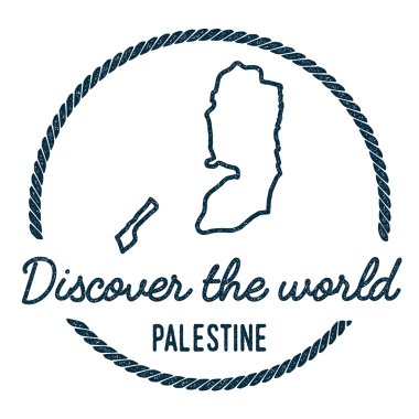 Palestine harita anahat. Vintage keşfetmek dünya lastik damgası Palestine harita ile.