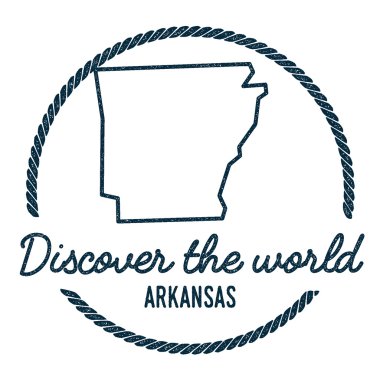 Arkansas harita anahat. Vintage keşfetmek dünya lastik damgası Arkansas harita ile.