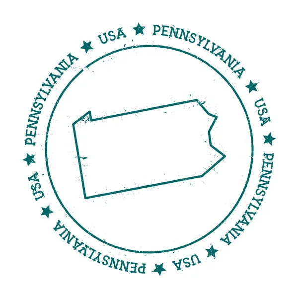 Mapa vectorial Pennsylvania . — Vector de stock