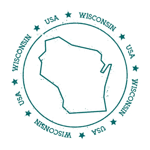 Wisconsin mapa vectorial . — Vector de stock
