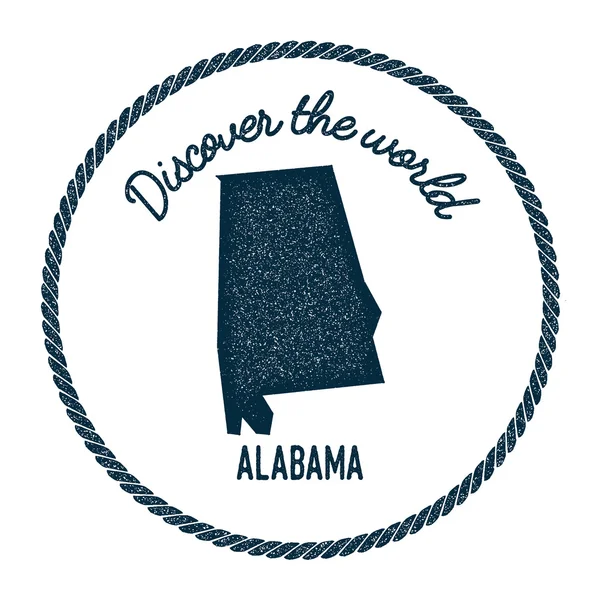 Alabama in vintage kaart ontdekken de wereld Rubberstempel. — Stockvector