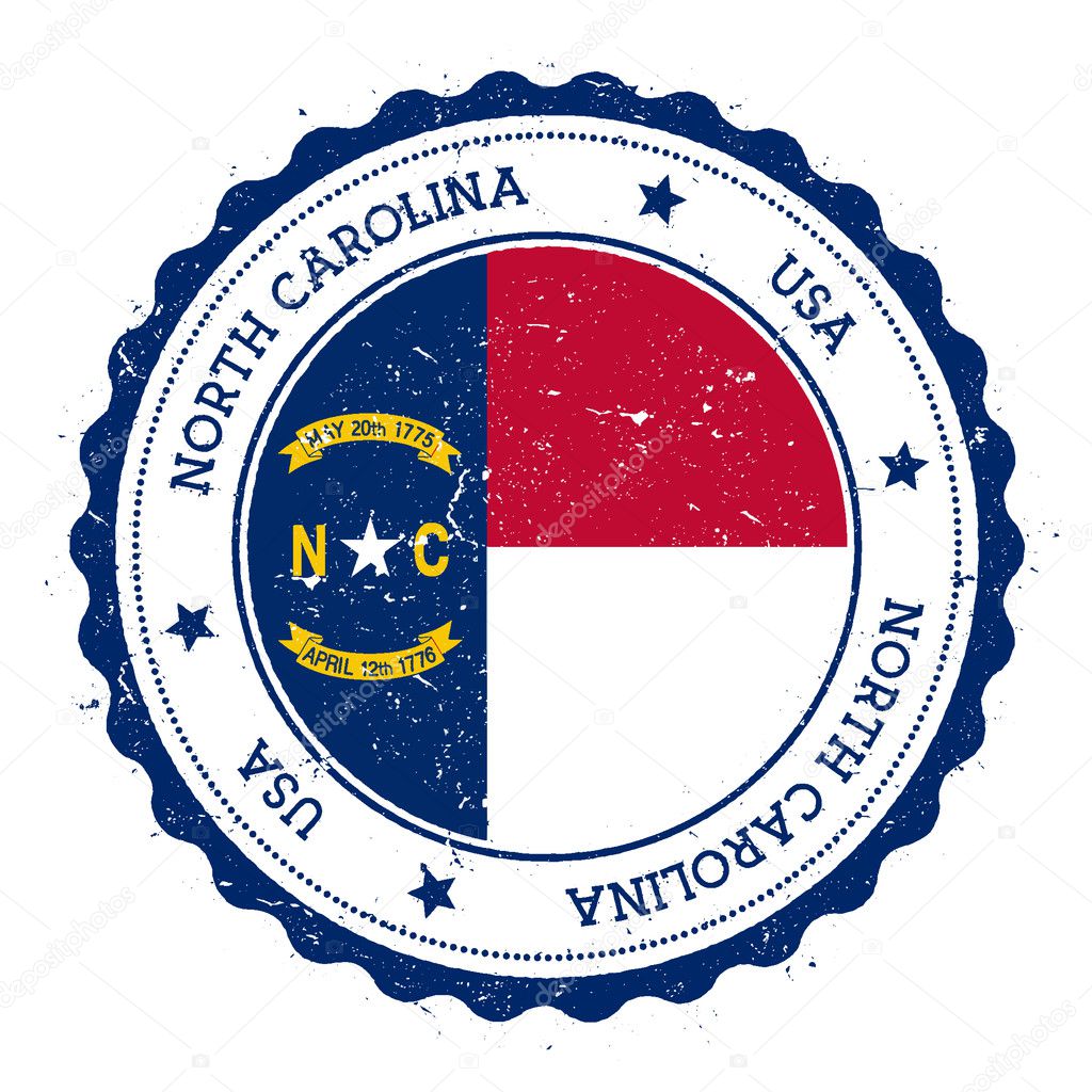 North Carolina flag badge.
