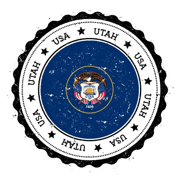 Utah Vlag badge. — Stockvector