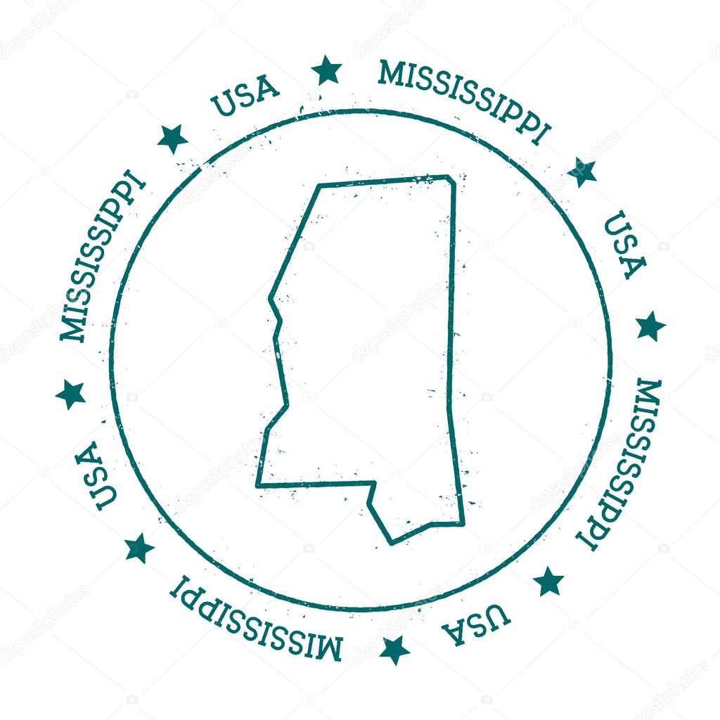 Mississippi vector map.