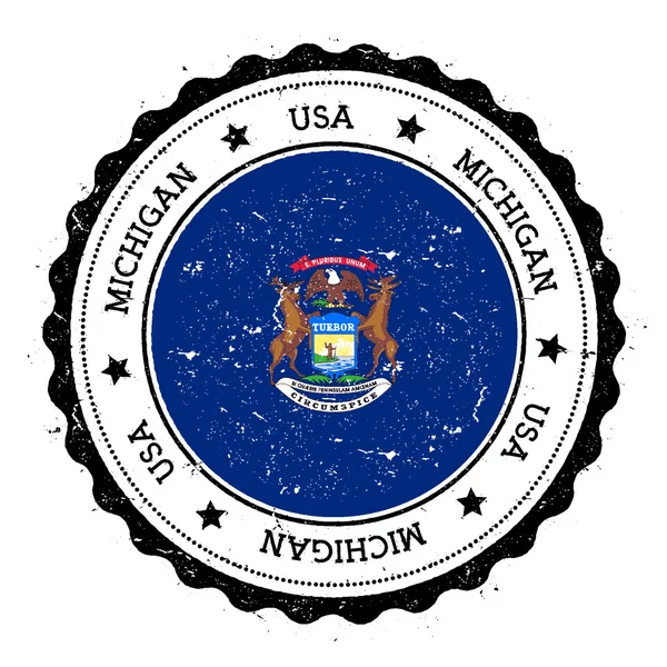 Michigan vlag badge. — Stockvector