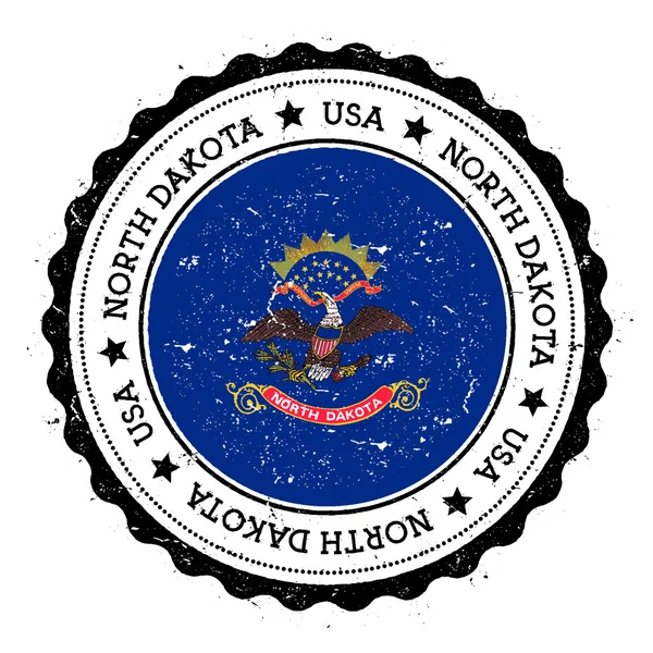 Vlag Badge van North Dakota. — Stockvector
