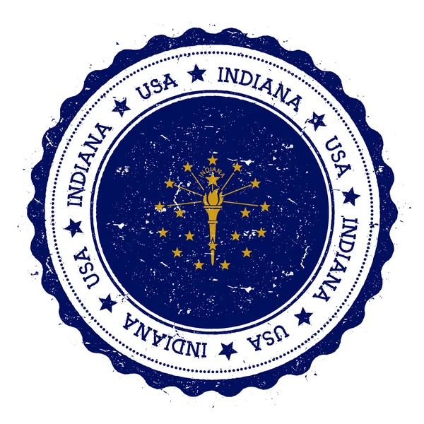 Indiana vlag badge. — Stockvector