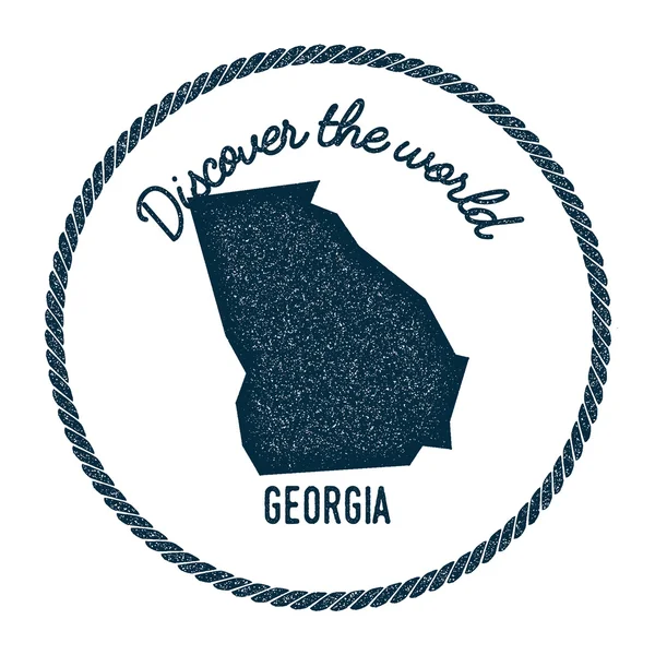Georgië kaart in Vintage Ontdek de wereld rubber stempel. — Stockvector