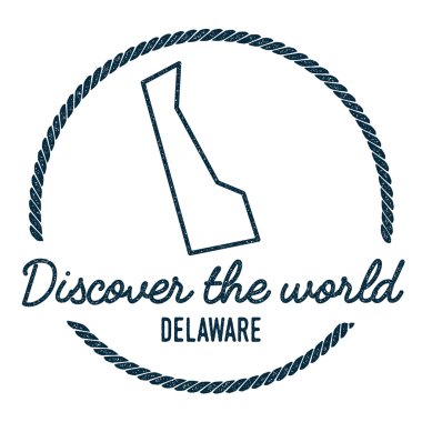 Delaware Harita Anahat. Vintage Delaware Haritası ile Dünya Kauçuk Damga keşfedin.