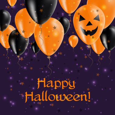 Cadılar Bayramı balonları üst tebrik kartı.