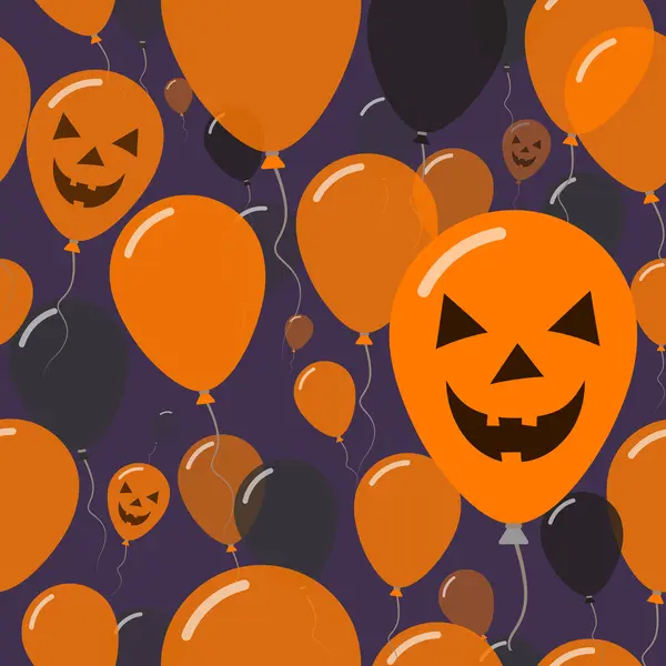 Halloween balony płaski wzór karty okolicznościowe. — Wektor stockowy