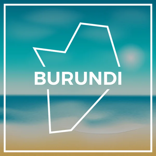 Burundi Karte grobe Umrisse vor dem Hintergrund von Strand und tropischem Meer mit heller Sonne. — Stockvektor