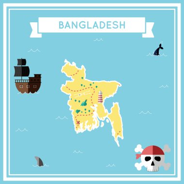 Bangladeş düz hazine haritası.