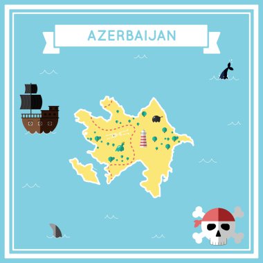 Azerbaycan düz hazine haritası.