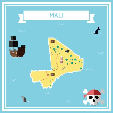 Mali düz hazine haritası.