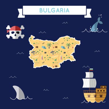 Bulgaristan düz hazine haritası.